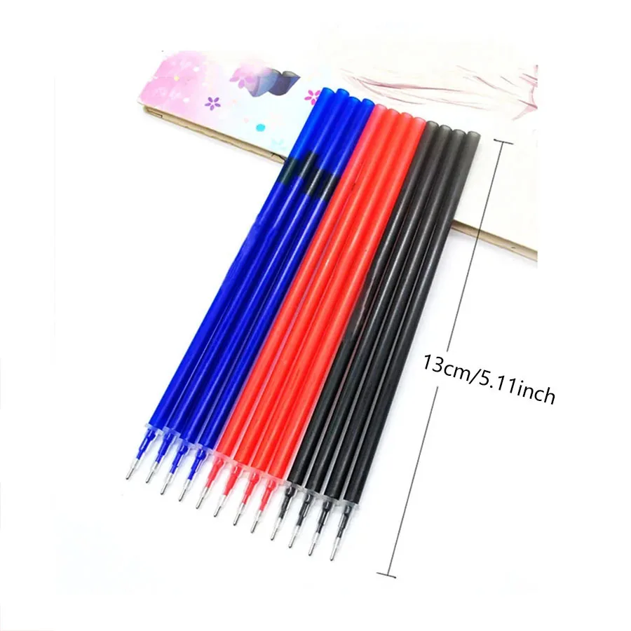 12pcs/set Black/Blue/Red Erasable Gel Pens 3 Colors Fine tip 0.5mm Smooth Writing for Office Students Stationery