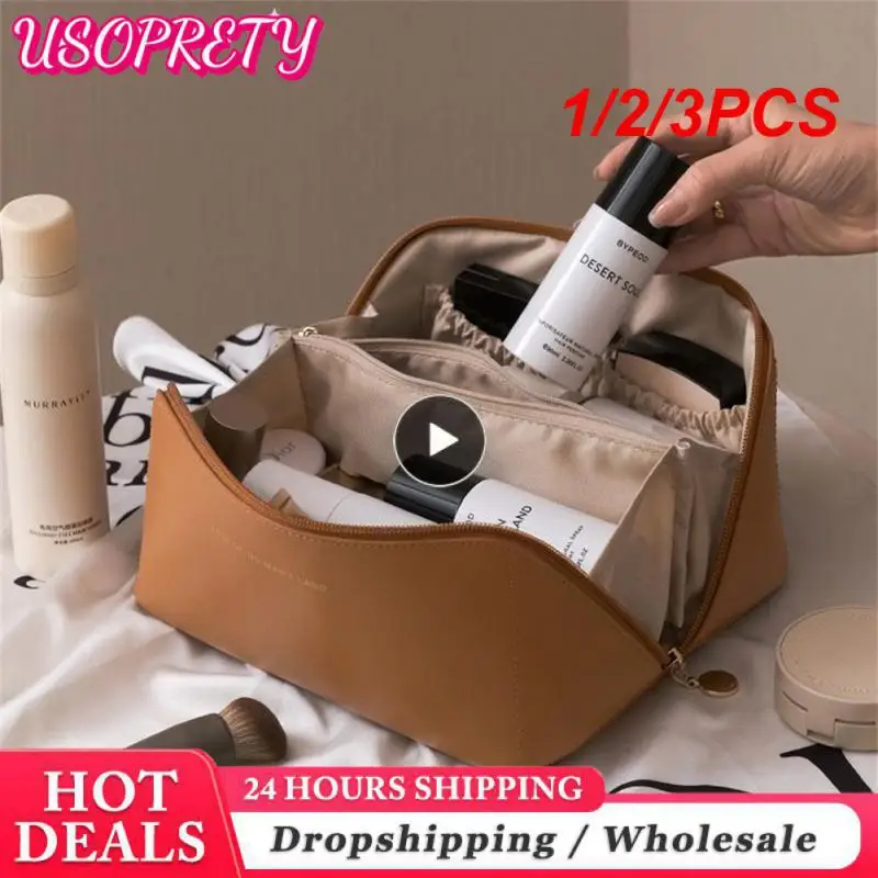 

Новинка 2023, вместительная портативная косметичка Ins для девочек, 1/2/3 шт., женская косметичка, органайзер для туалетных принадлежностей, Женский органайзер для хранения косметики