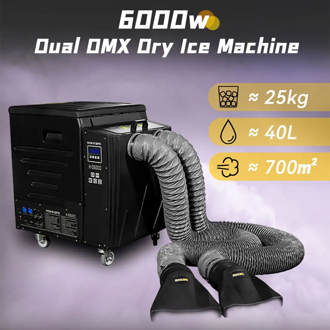 Moka Sfx Dmx Dry Ice Machine 6000w Remote Control Low Lying Fog Machine