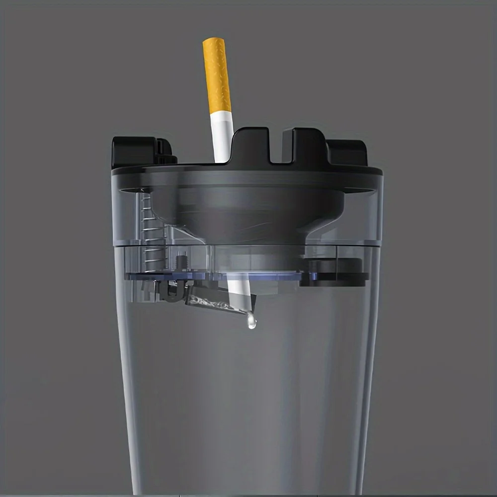 1pc Innovative Portable Cup-shaped Car Ashtray Water Tank To Prevent Flying Ash Suitable For Household Living Room Use portable ashtray cigarettes ashtray silicone ashtray stainless steel ashtray metal ashtray