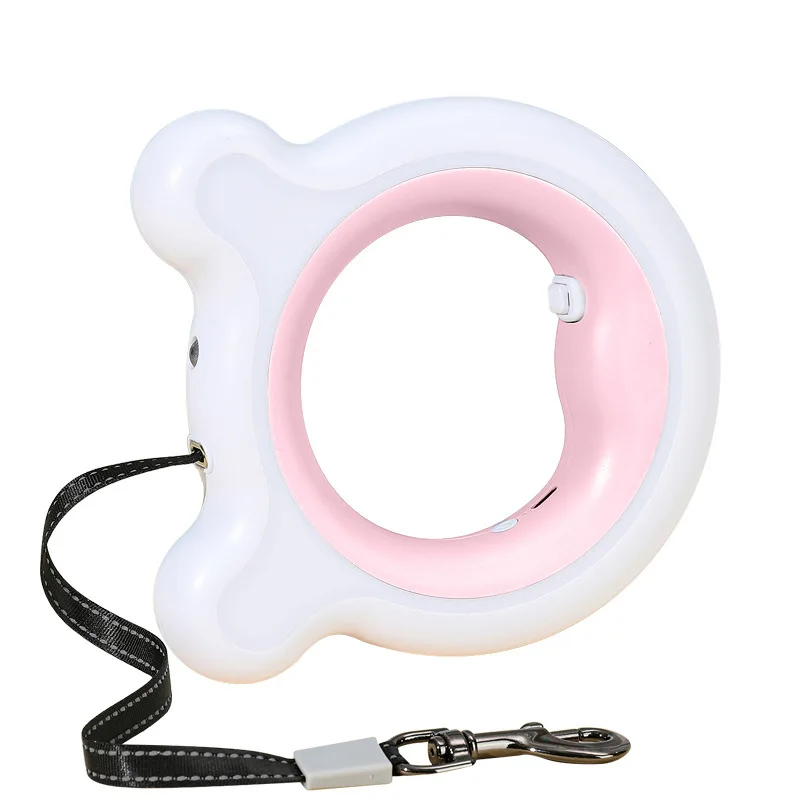 

Fashion Bear type pet automatic retractable traction rope LED light webbing rechargeable seven-color light for dogs and cats