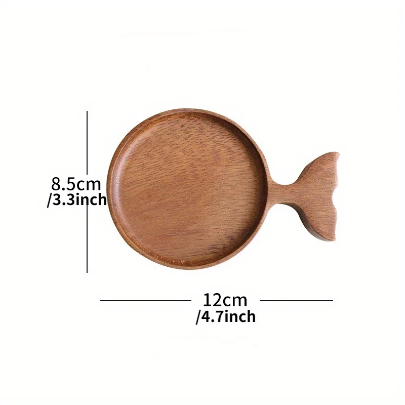 1/4Pcs Japanese Vintage Wooden Fish Trays Dish Solid Wood Sauce Acacia Hand-painted Tableware Dipping Household Commercial 2