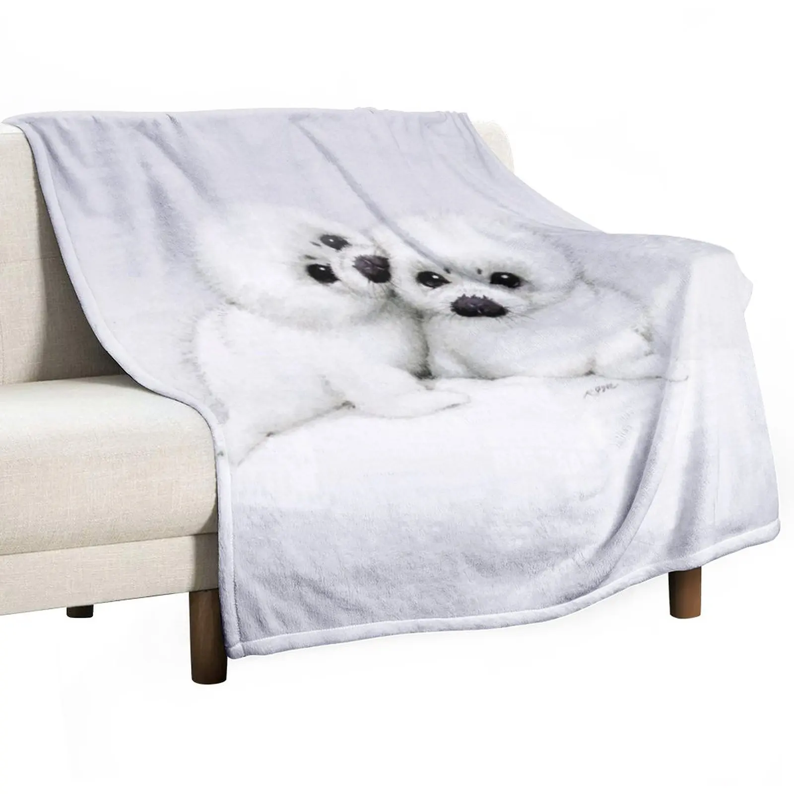 

Baby Seals Throw Blanket Soft Plaid Comforter Blanket