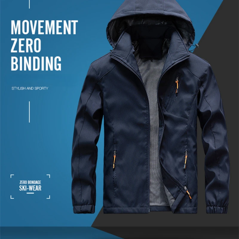 

Single-layer Soft Shell Jacket Hjumping Outdoor Sports Clothing Windproof Waterproof Shell Clothing Overalls Hooded