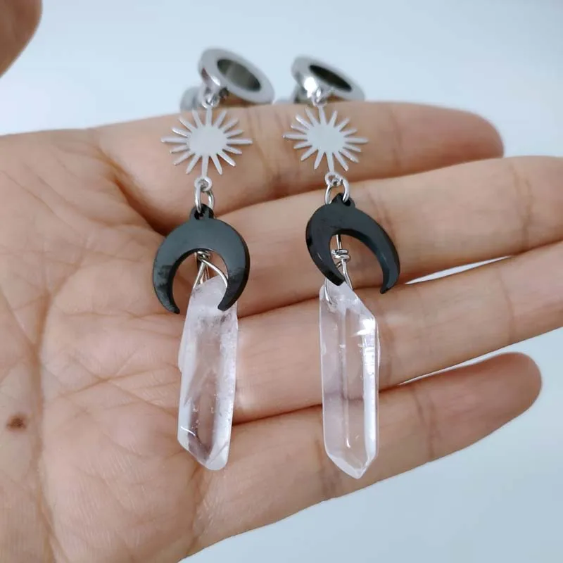 Espansori Per Orecchi In Acciaio 316L Con Strass - Body Piercing Elegante