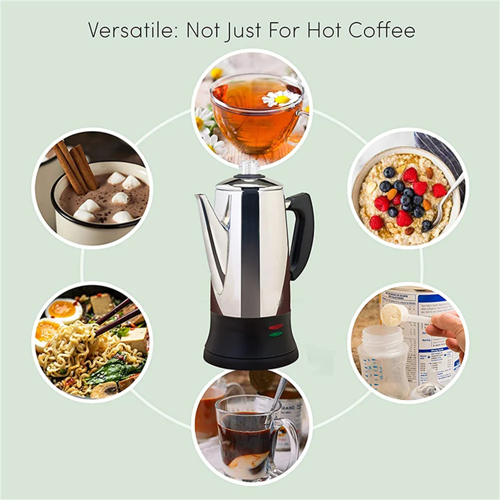 SENSEMAKE Electric Percolator Coffee Maker, Stainless Steel, Quick Brew,  Vintage Spout 110V/220V 2L 10 Cup - AliExpress