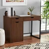 Perkins Desk with Metal Frame Cocoa File Cabinet 40" L Stylish Multi-functional Workstation Study Home Office Dorm Room Storage 3
