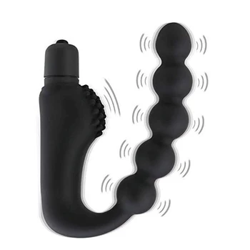 Beads  Vibrating Prostate Massager Anal Plug Waterproof Motors 10 Speeds Stimulation Butt Anus Silicone Men Women Sex Toys 1