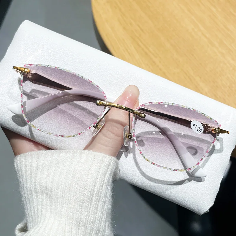 Luxury 3D Printed Pattern Fashion Reading Glasses