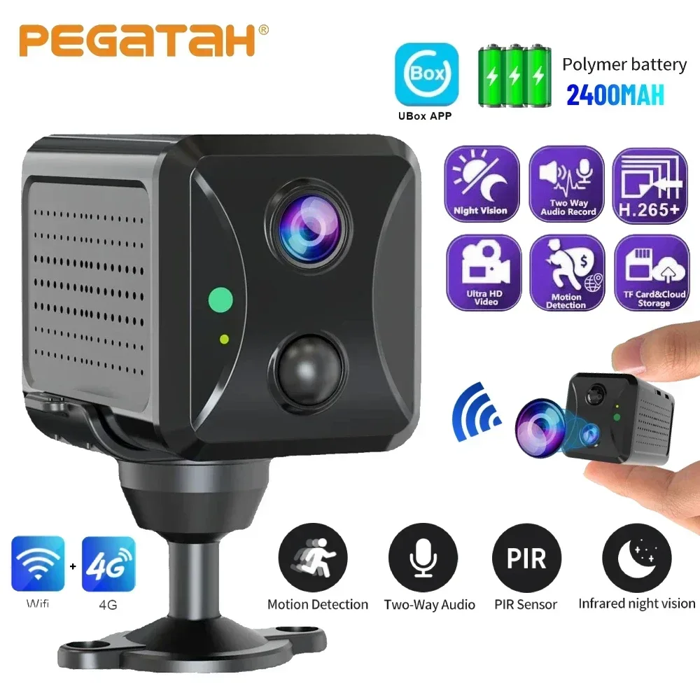 PEGATAH 5MP WIFI 4G Mini Security IP Camera Wireless Night Smart Home Baby Monitor Vision CCTV Surveillance Cam Security Camera