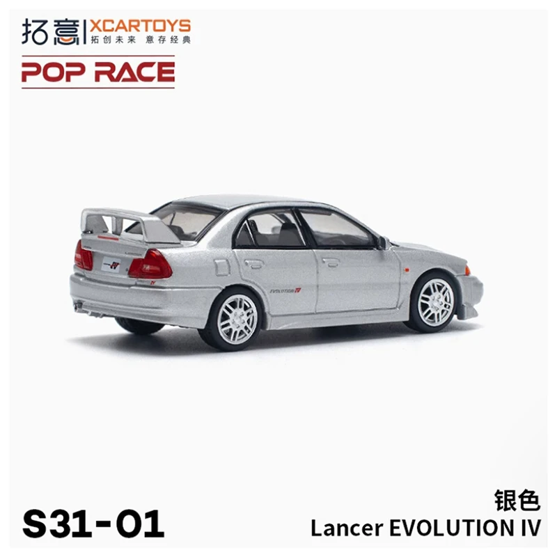 XCARTOYS POPRACE 1/64 스케일 IV EVO 4 랜서 S31-01 실버 합금 시뮬레이션 자동차 모델 컬렉션 디스플레이 장식 장난감 선물
