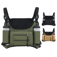 Running Chest Pack For Men Multi Pocket Storage Pouch Vest Bag Chest Pack Outdoor Workout Vest With Water Bottle Pouch For Sport 2