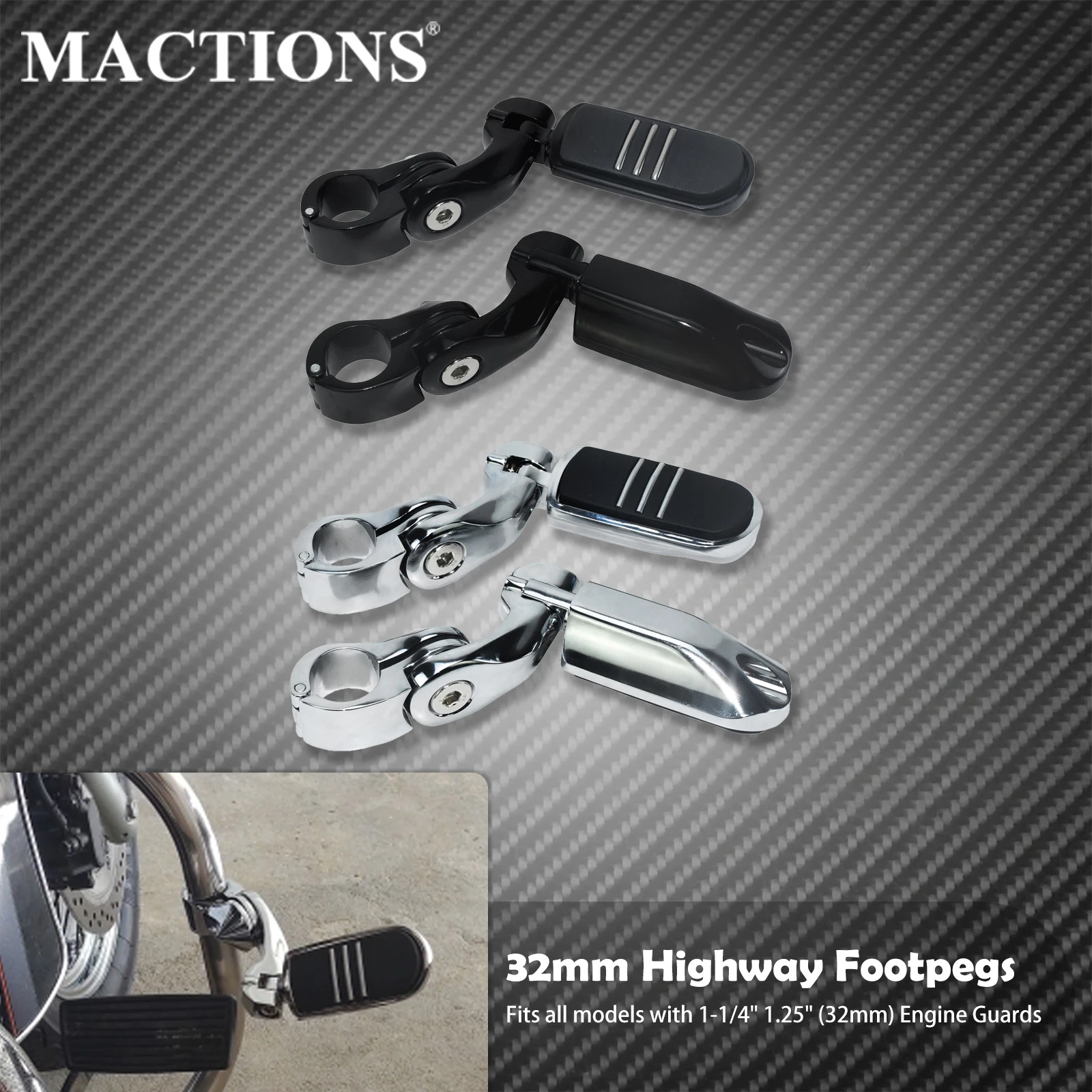 

Мотоциклетные педали для шоссе, подножки, подножки, 32 мм, 1-1/4 дюйма, комплекты креплений для подножки, универсальные подножки для Harley Touring Sportster Softail Dyna