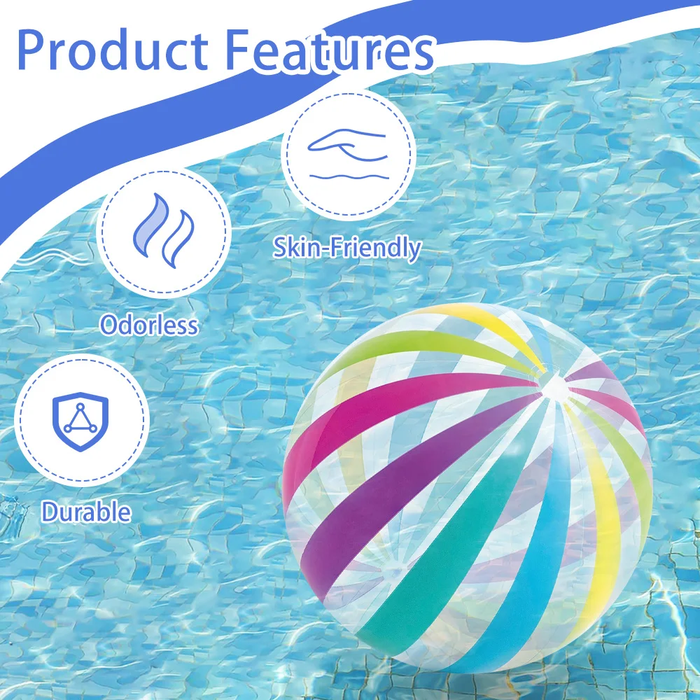 Transparent Colorful Inflatable Beach Ball 3