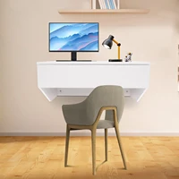 Floating Desk with Pull Out Drawer, Wall Mounted Laptop Computer Write Study Table Multifunctional Workstation Office Organizer 2