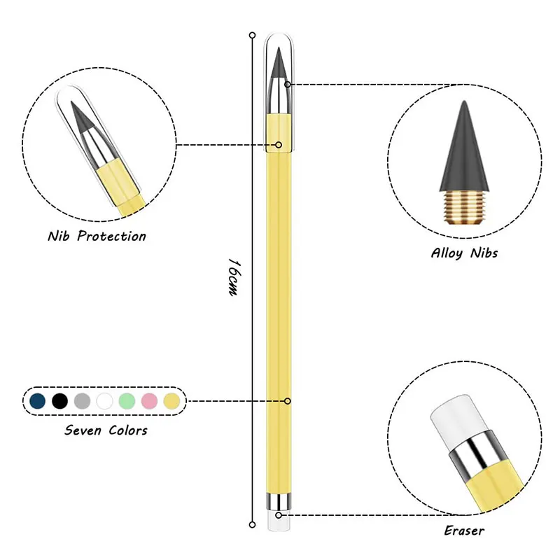 Writing stationery Drawing pencils Eraser pencil 1PCS Eternal Pencil Students Special Endless Ink-free