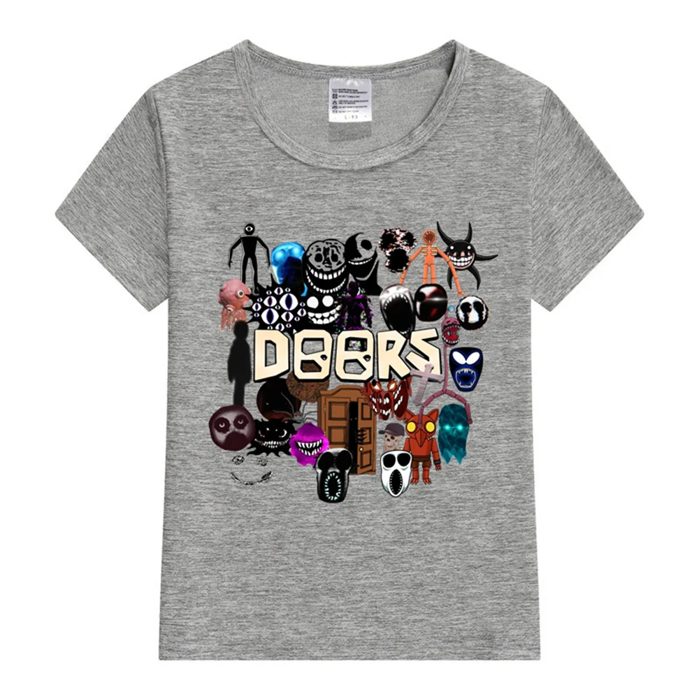 Doors All the Entities New Doors Game Update Kids T-Shirt Cartoon Print Children'S Tshirt Summer Casual Boys Clothes Tops 3