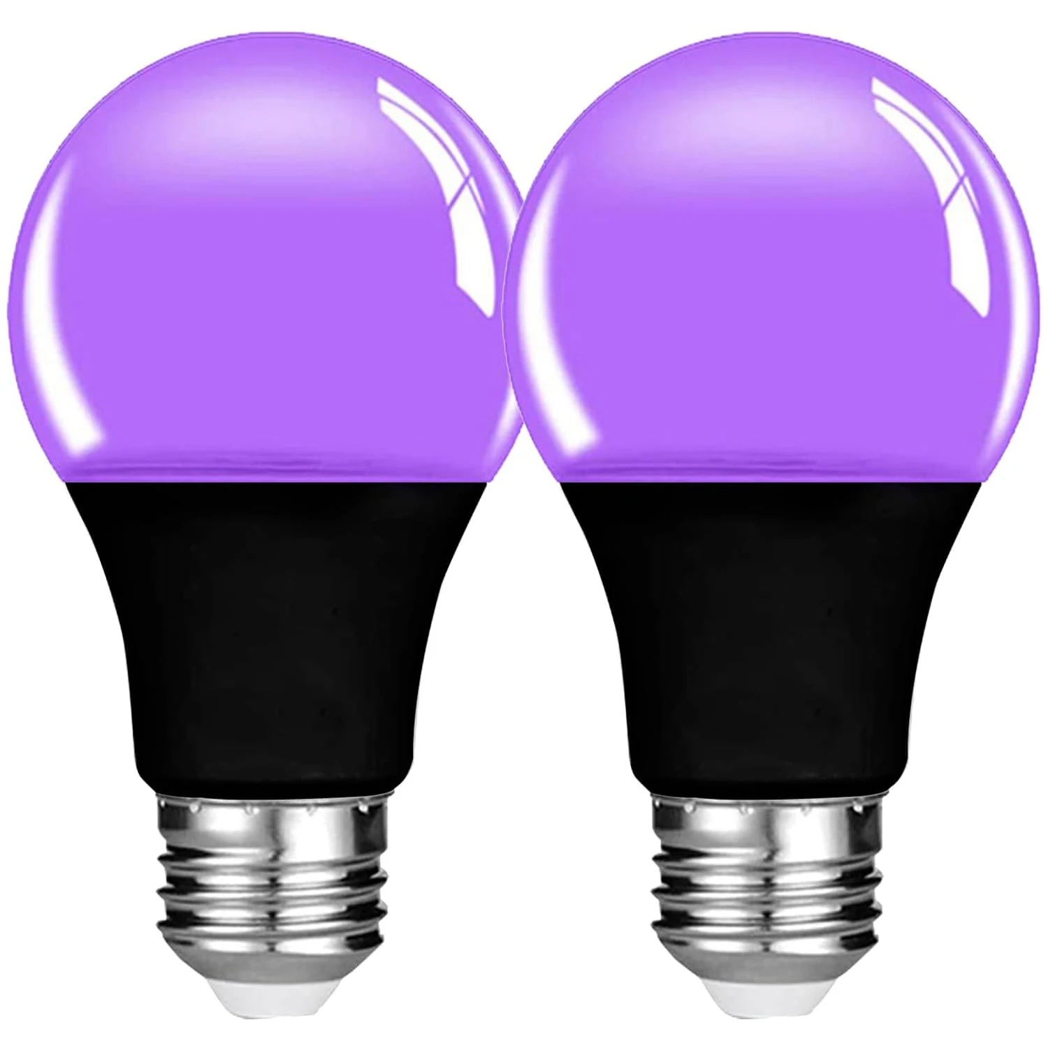 1-2 Pack Black Light Bulbs 9W UV LED Bulb with E27 Base 395nm Blacklight Bulb UV Lamp Ultraviolet Fluorescent Purple Lamp