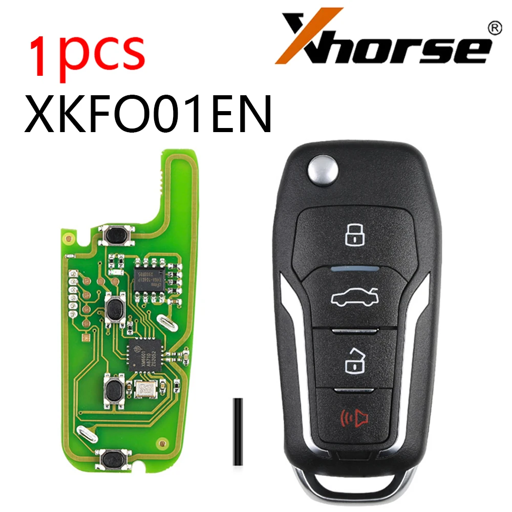 1pcs Xhorse XKFO01EN Wire Remote Key For Ford Condor Flip 4 Buttons Unmovable Key King English Version for VVDI/VVDI2