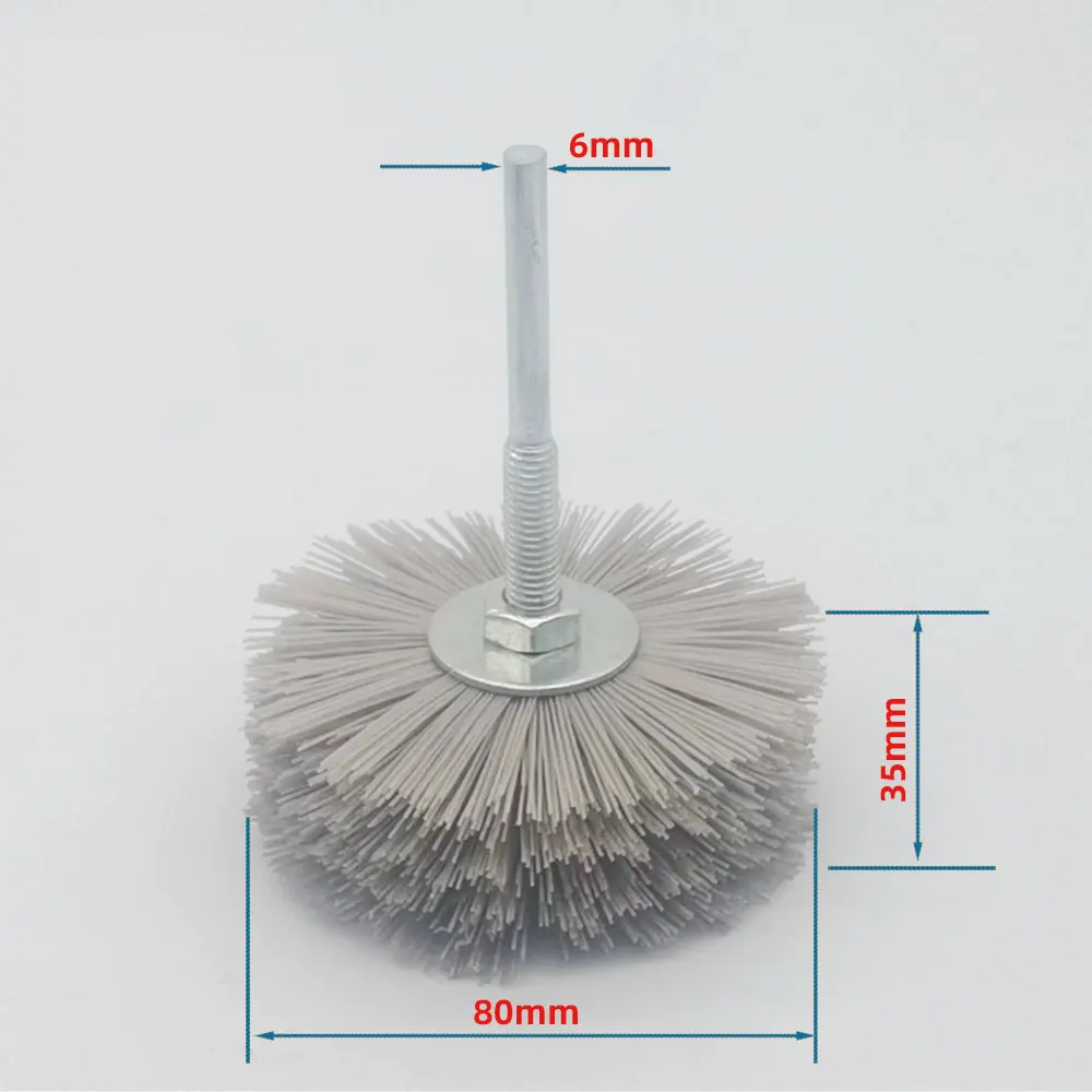 

4 pieces 80*35*6mm Nylon Bristle Polishing Brush Drill Abrasive Wire Grinding Wheel for Wood Furniture Mahogany Finishing