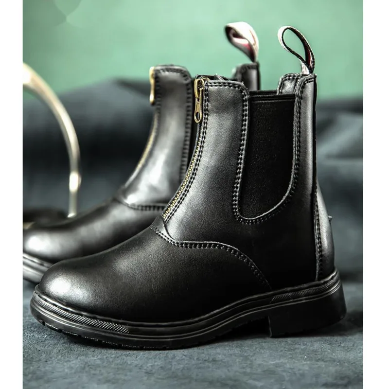 Equestrian Boots Children's Spring Summer Riding Shoes Cowhide Thick Wear-resistant Riding Boots