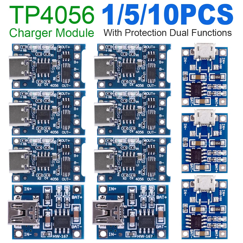 110PCSTypecMicroUSB5V1A18650TP4056LithiumBatteryCharger