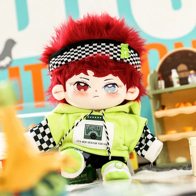 20cm Handsome Plush Cotton Doll Stuffed Super Star Figure Idol Toy No Attribute Fat Body Red Hair Dolls Can Change Clothes Gifts пазл super 3d wish upon a star желание на звезду 500 деталей