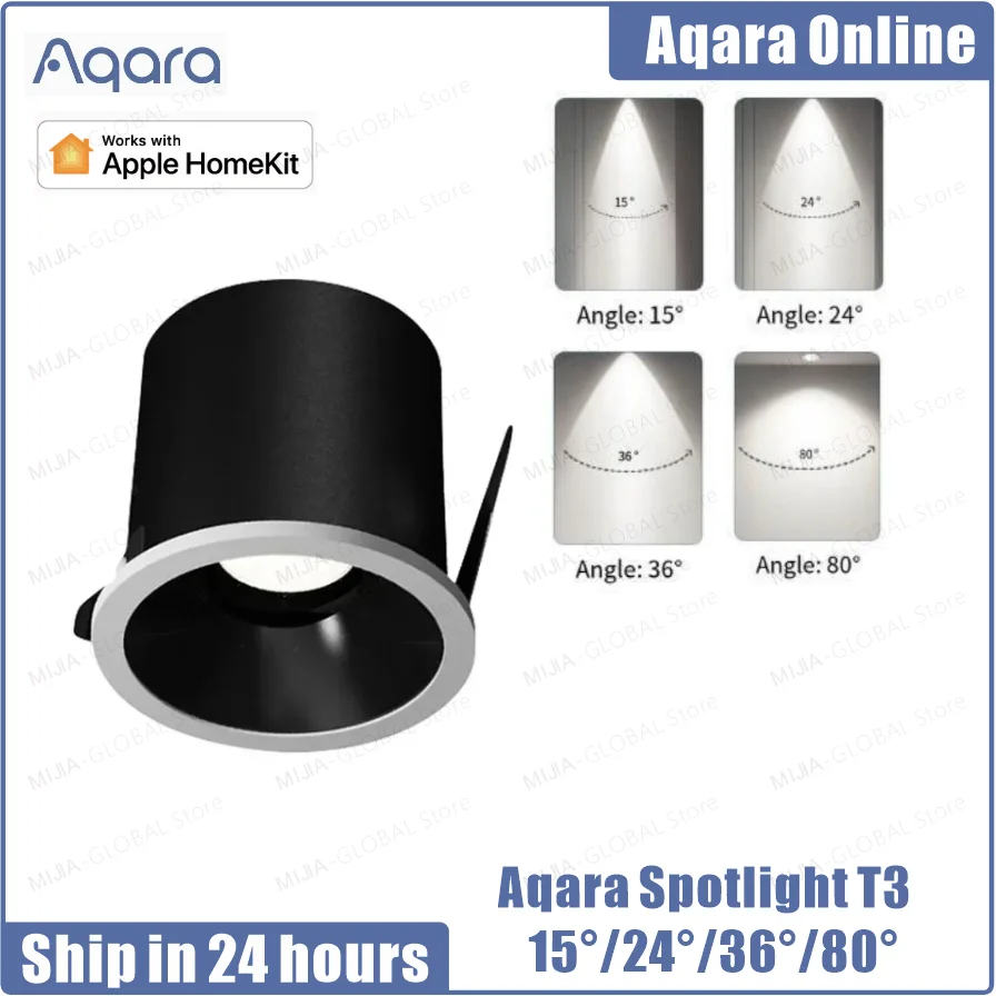 Aqara 스마트 스포트라이트 디밍 원형 조명, T3 Zigbee 3.0 스포트라이..