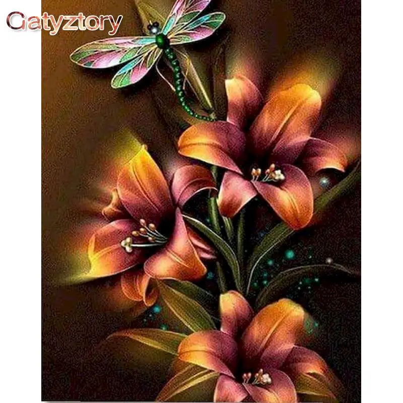 

GATYZTORY 40x50cm Acrylic Paint By Numbers For Adults Flowers Picture DIY Oil HandPainted Painting Numbers Decor Unique Gift