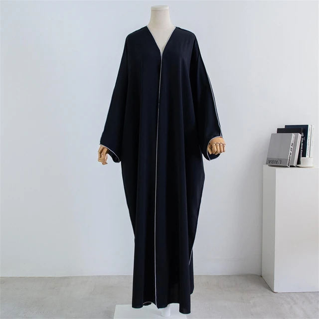 Abayas ouvertes en satin pour femmes musulmanes, kimono de luxe pour Ramadan, Turquie Kebaya Caftan Marocain Abaya Dubai Jalabiya, 2025
