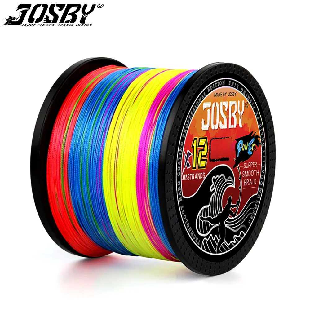 JOSBY New Fishing Line Super Strong 500M 300M 100M X12 100% PE