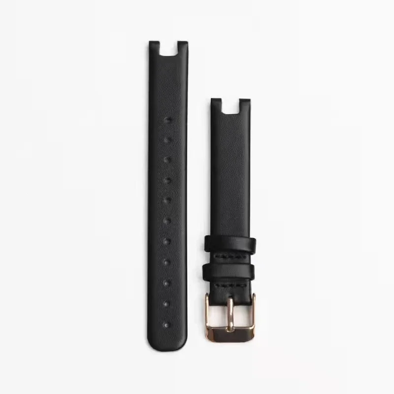 Waterproof Genuine Leather 14MM Watch Band with Stainless Pin Buckle Replacement Strap