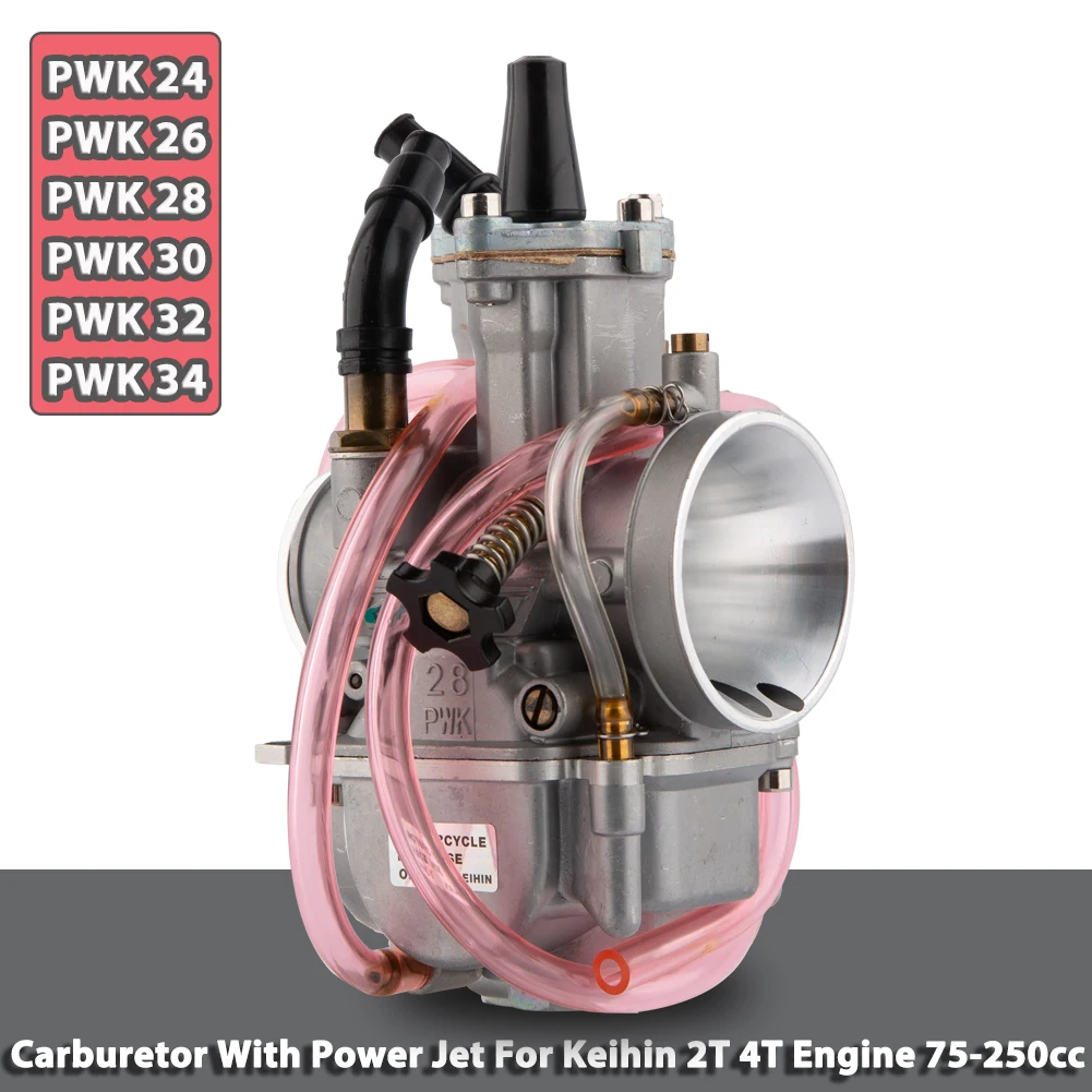  Carburetor for Keihin for PWK 24 26 28 30 32 34mm 2T 4T  Motorcycle Carb With Power for Jet for Moto for ATV Carburador Carburateur  for pwk (Color : 28mm) : Automotive