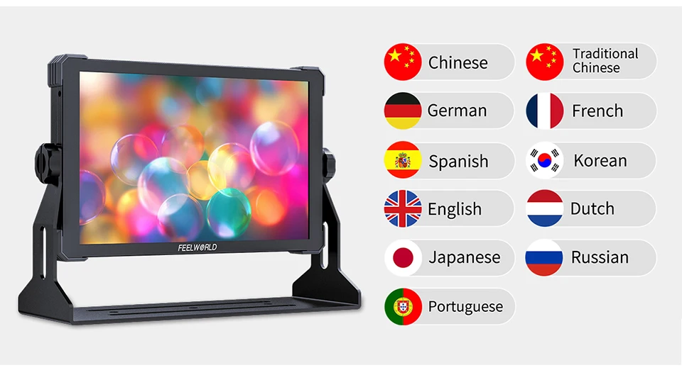 T10 10" Full HD Field Monitor 1920*1200 500Nit Brightness 1500:1 Contrast DSLR C