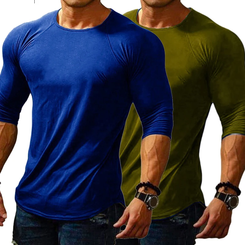 Camicie da corsa a compressione da uomo Dry Fit Fitness Gym T-shirt Rashguard da uomo Calcio Allenamento Bodybuilding Abbigliamento elastico 2023 - immagine 2