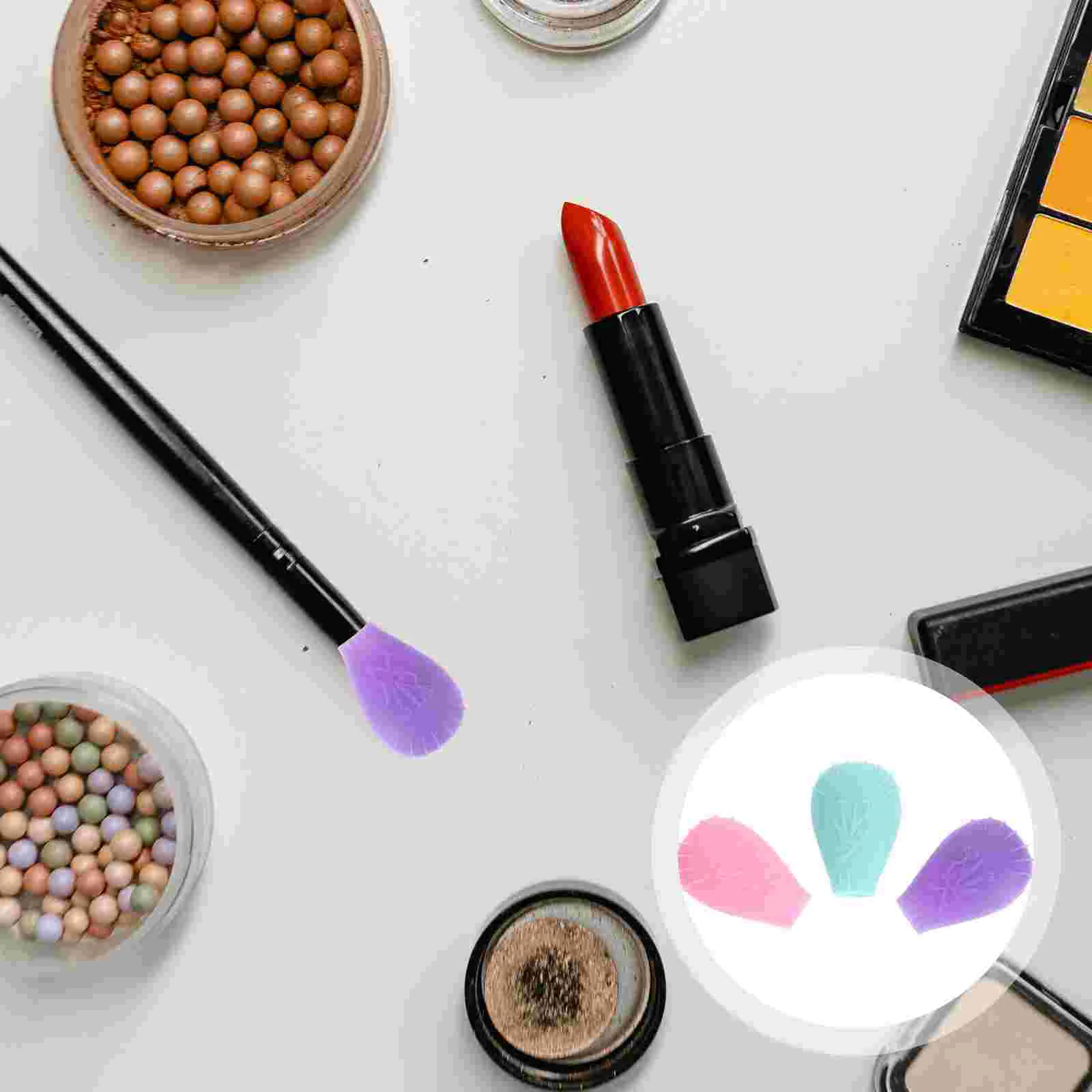 

3 Pcs Makeup Brush Dust Cover Covers for Travel Silicone Protector Silica Gel