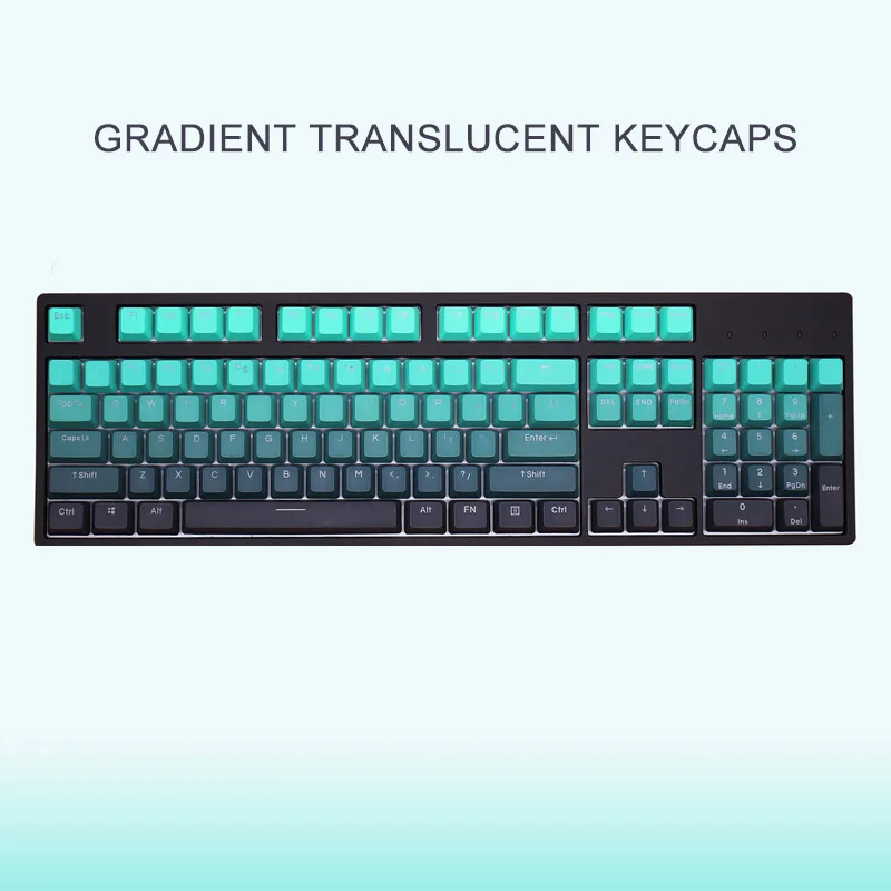 

Polar Blue Gradient Keycaps Translucent Engraved PBT Keycap For MX Mechanical Keyboard 109 /123 Keys