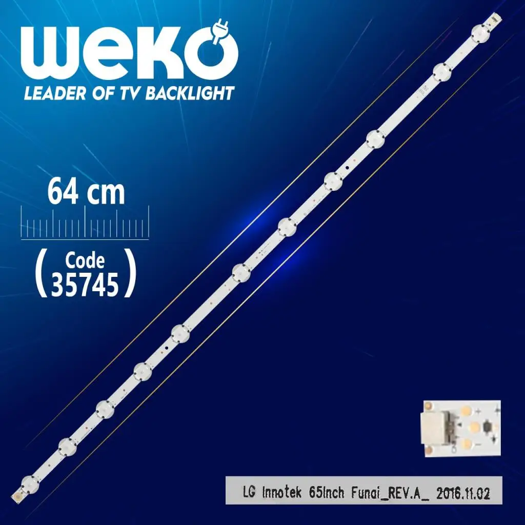 Per Lg Innotek Ypnl-65 Pollici Funai_Rev.A-Vled0Gs071 Re Va-64 Centimetri 11 Ledli- (Wk-1215)