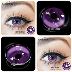 Vibrant Cosplay Colored Contact Lenses - Anime Eye Enhancement, Yearly Wear, 2pcs Pack (HD35 - PURPLE)