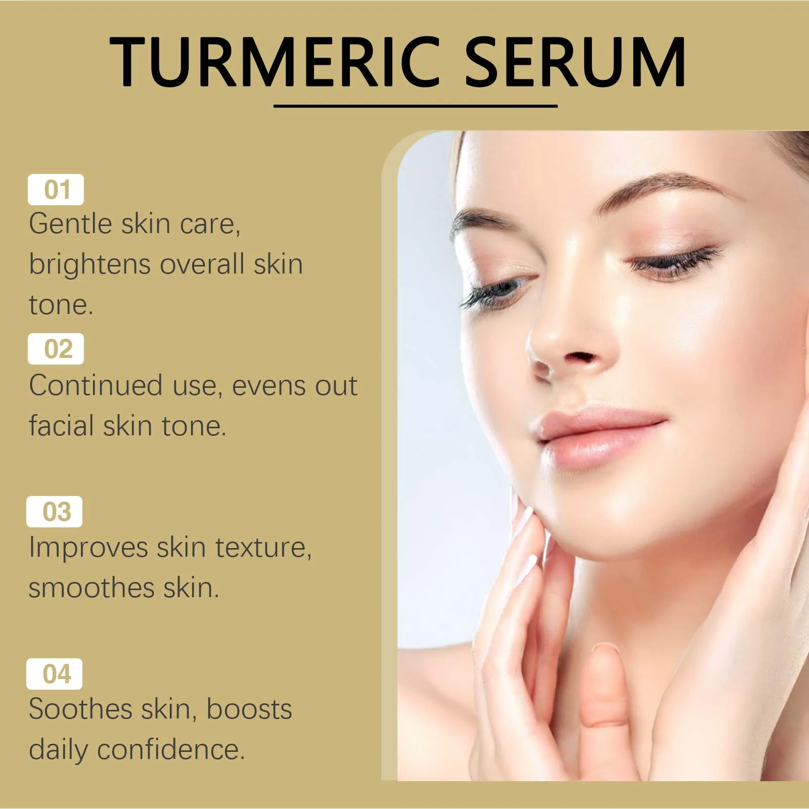 Turmeric Face Serum Moisturizing Lightening Dark Spots Even Skin Tone Smoothing Rejuvenates Face Brightening Essence Care