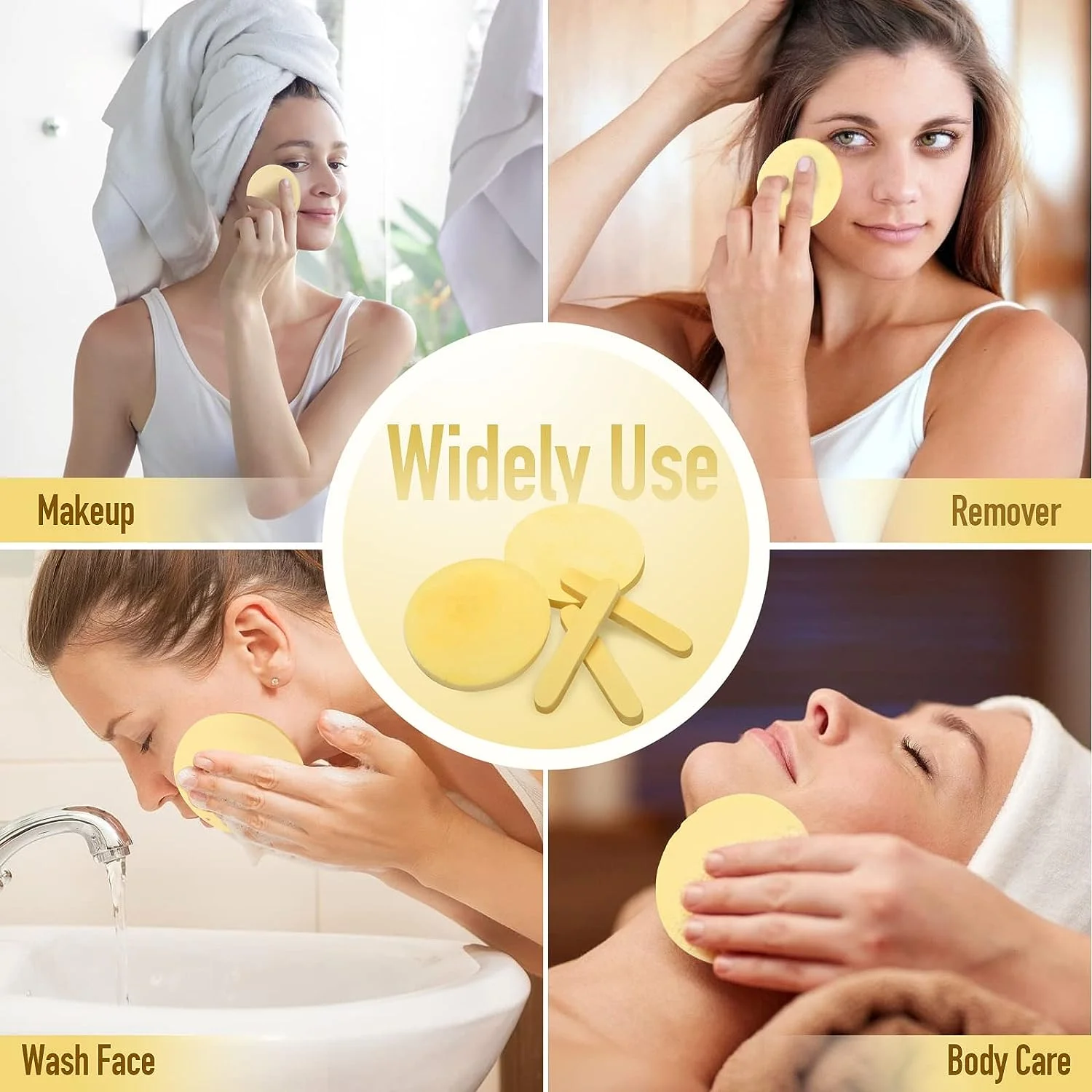 120 Pcs compressed facial cleansing sponge 4 color Round Wash Face Sponges for Women Compress Exfoliating Removal Sponge 6