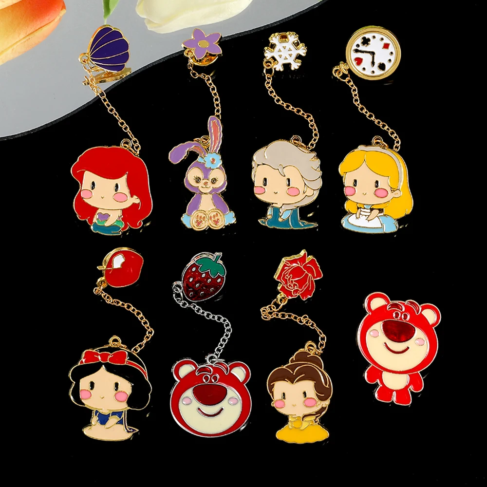 

Fashion Princess Collection Charm Brooches Cartoon Anime Snow White Aurora Ariel Belle Metal Enamel Lapel Pin for Child Toy Gift