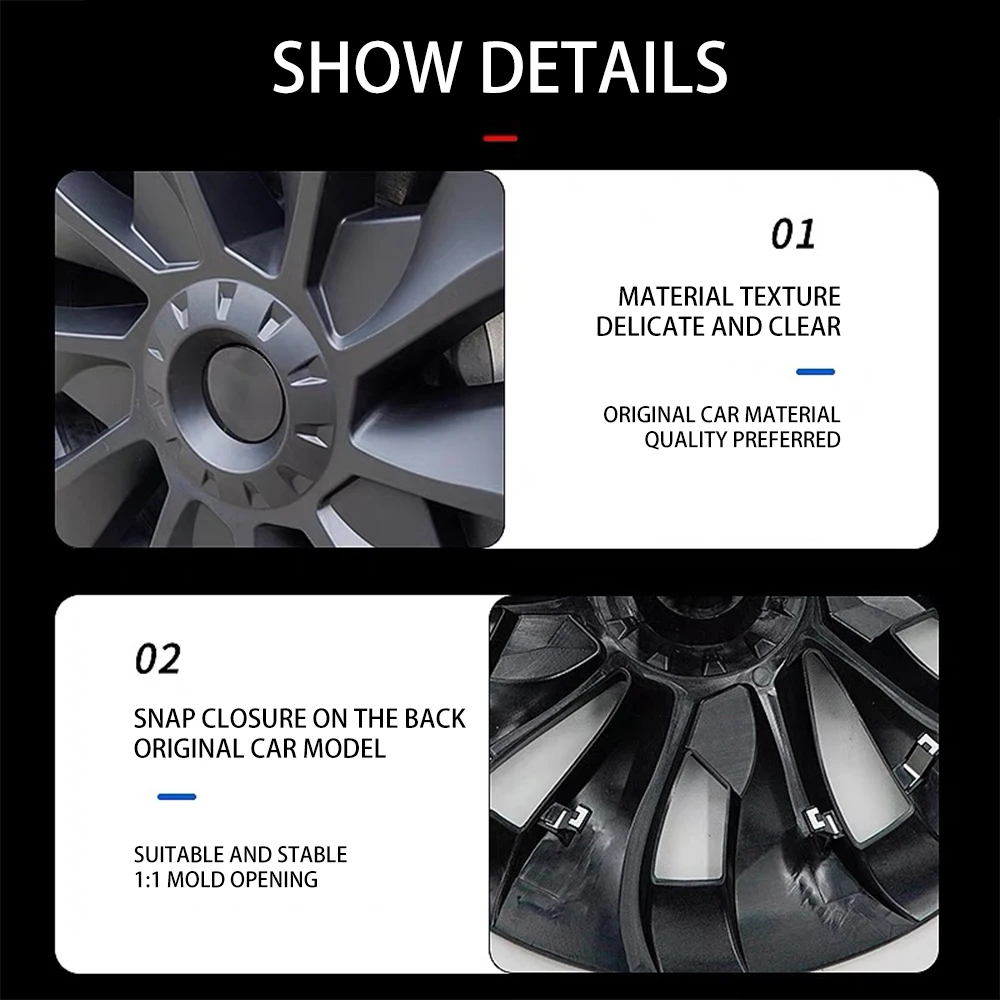 4 Stück 18 Zoll Naben kappe für Tesla Modell 3 Highland 2024 Radnaben  Performance Auto Ersatz Voll felgen abdeckung Zubehör - AliExpress