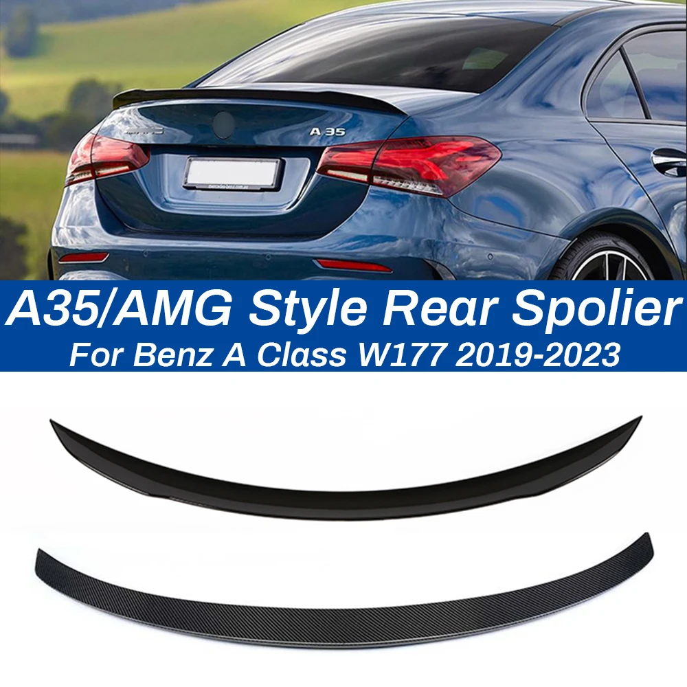 

Carbon Fiber/Black Rear Bumper Spoiler Wing Kit For Mercedes Benz A Class W177 Sedan AMG A35 A45 Style A180 A200 A250 2019-2023