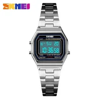 SKMEI 1415 Luxury Retro Digital Stainless Steel Clock Sports Watch for Women Electron Waterproof Wristwatches 1123 Relojes Mujer