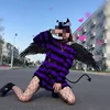 New Punk Gothic Long Unisex Sweater Summer Women Striped Cool Hollow Out Hole Broken Jumper Loose Rock Thin Dark Streetwear Top 6