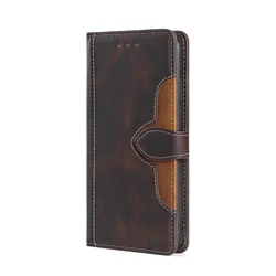 Luxurious Contrasting Color Leather Magnet Buckle Flip Phone Case for Huawei P40 Pro (Brown)