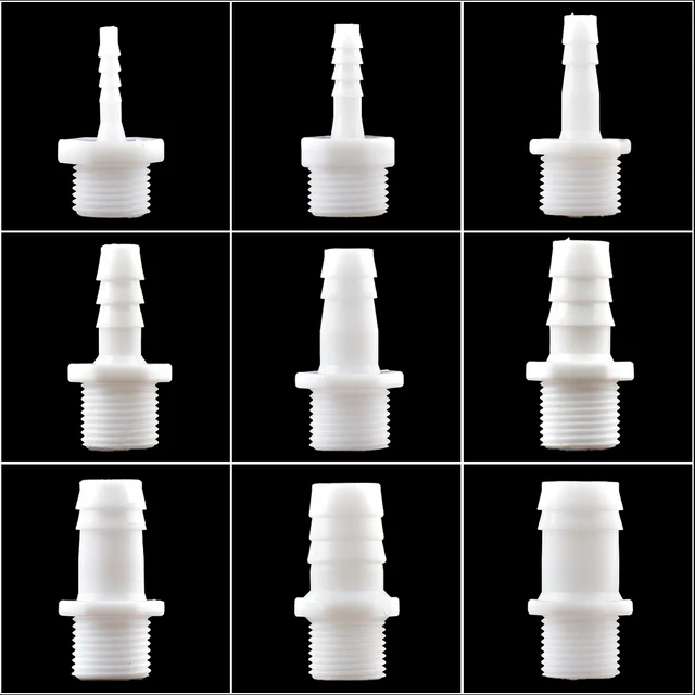 1Db Műanyag Cső Felszerelése 4/6/8/10/12/11/18/20Mm Tömlő Barb Farok 1/2 "-Es Bsp Férfi Csatlakozó Tenyésztő Farm Öntözőszerszám