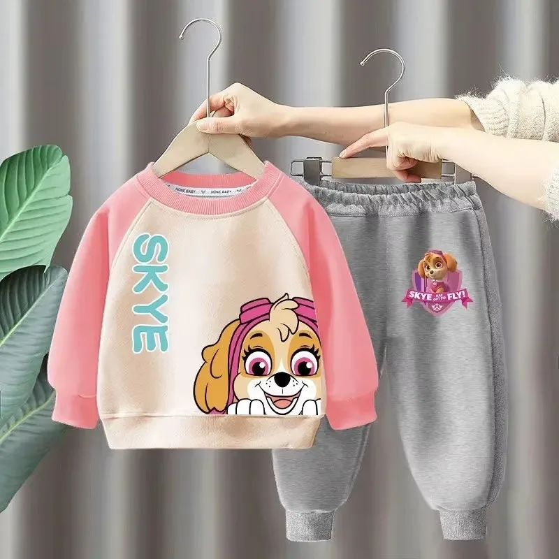 Autumn Winter Baby Girl Boy Clothes Set Children Cartoon Printing Sweatshirt Top and Pants Bottom 2 Piece Suit Cotton Tracksuit 3
