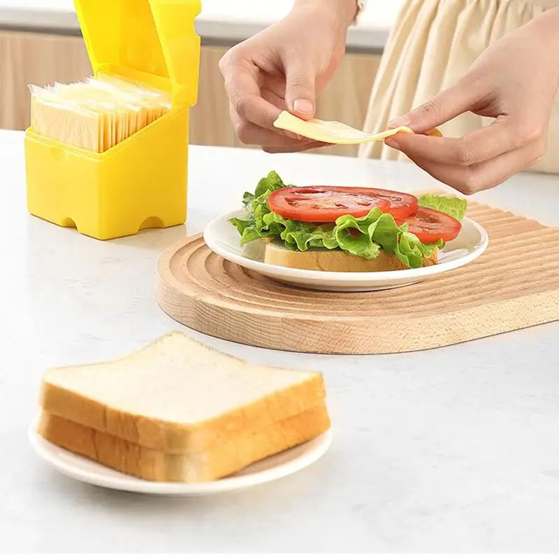 Description Picture 4 of itemCreative Cheese-Shaped Storage Box Kitchen Refrigerator Cheese Slice Storage Container Fruit Snack Box Refrigerator Organizer